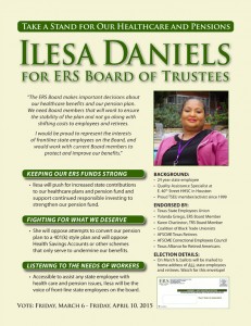 click image to download ILESA DANIELS campaign flier (letter size, black and white)